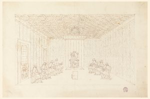 Pave Benedikt XIV i et konsistorium med kardinaler af Carlo Marchionni