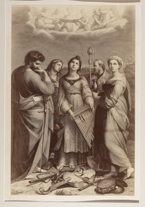 »Den hellige Cecilias ekstase«, kobberstik af ukendt kunstner efter et maleri af Rafael (1483-1520)