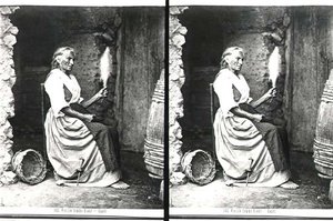 Old Woman Spinning, Capri, ca. 1865 (s/h-foto)