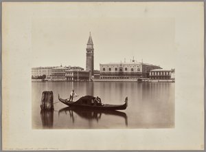 Venedig: udsigt over Marciana-biblioteket, Campanilen og Dogepaladset af Carlo Naya