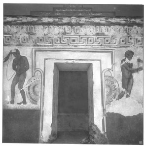 Caile Vipinas, rekonstruktion af det etruskiske vægmaleri i Francois-graven ved Vulci ca. 320-280 f.Kr. (vægmaleri) (se også 212367, 212368, 214590) af Carlo Ruspi