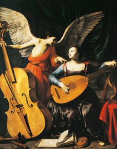 Sankt Cecilia og engel, af Carlo Saraceni (ca. 1579-1620), ca. 1610