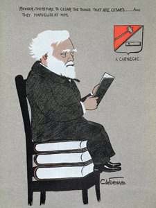 Karikatur af Andrew Carnegie (1835-1919) illustration fra 