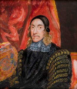 Portræt af Sir Orlando, The Lord Keeper of the Great Seal (1606-1674), ca. 1816-39 (olie på elfenben) af Caroline Bridgeman Simpson