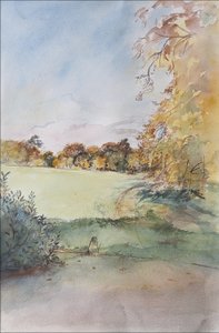 Efterår, 2008 (pen & blæk med wc på papir) af Caroline Hervey Bathurst