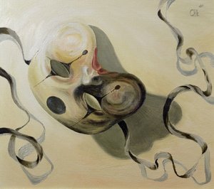 Carnival Mask I (olie på papir)