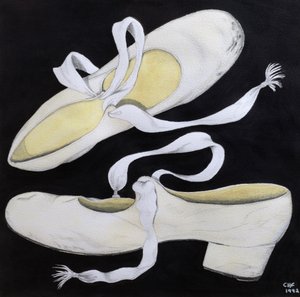 Old Tap Dancing Shoes, 1992 (blyant og wc på papir) af Carolyn Hubbard Ford
