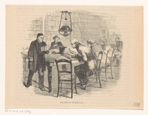 Læsesal på et bibliotek Les rats de bibliothèque (titel på objekt) af Carter
