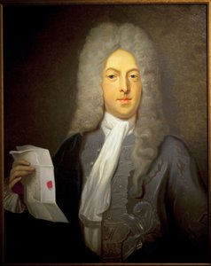 Portræt af John Law (1671-1729), skotsk finansmand og finansinspektør i Frankrig, ansvarlig for konkursen i 1720. Maleri af Casimir Balthazar (1811-1875), Olie på lærred af Casimir de Balthasar