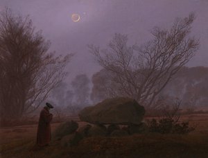 En gåtur i skumringen, 1830-1835 af Caspar David Friedrich