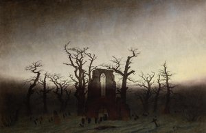 Klostret i egeskoven af Caspar David Friedrich