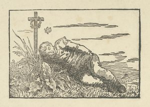 Dreng sover på en grav, 1802 af Caspar David Friedrich
