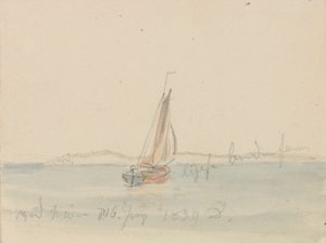 Dahl, Johan Christian - Sejlbåd foran Mon af Caspar David Friedrich