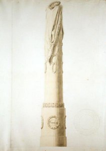 Design til en erindringssøjle (pen, blyant og sepia på papir) af Caspar David Friedrich