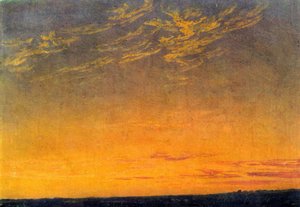 Aften med skyer af Caspar David Friedrich af Caspar David Friedrich