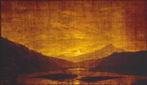 Flodlandskab om natten af Caspar David Friedrich