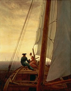 Tysk: Auf dem Segler På et sejlende skib af Caspar David Friedrich