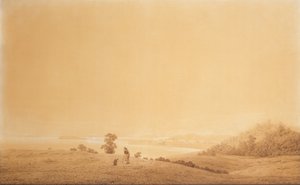Tysk: Die Ostküste der Insel Rügen mit Schäfer Østkysten af øen Rügen med fårehyrde af Caspar David Friedrich