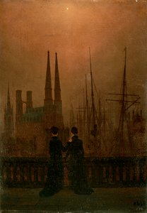 Havn ved Nattesøstre, 1818-1820. af Caspar David Friedrich