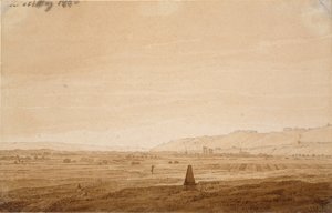 Landskab med en Obelisk, 1803 af Caspar David Friedrich