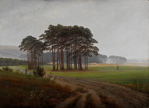 ""Moments de la journee : le midi"" (Tiderne på dagen: Middagen) Peinture de Caspar David Friedrich (1774-1840) 1821-1822 - Olie på lærred Dim 22x30 cm Niedersaechsisches Landesmuseum, Hannover af Caspar David Friedrich
