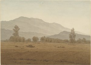 Nymåne over Riesengebirge-bjergene af Caspar David Friedrich