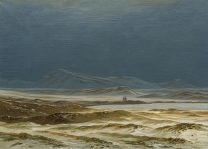 Nordisk landskab om foråret. Omkring 1825 af Caspar David Friedrich