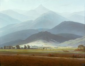 Giant Mountains landskab af Caspar David Friedrich