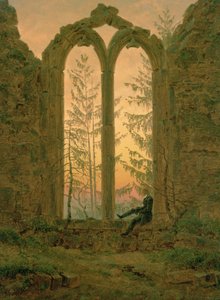 Ruinerne af Oybin-klosteret (Drømmeren) 1835-40 (olie på lærred) af Caspar David Friedrich