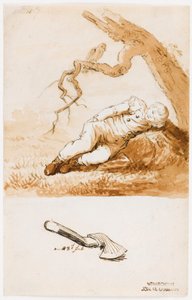 Sovende dreng af Caspar David Friedrich