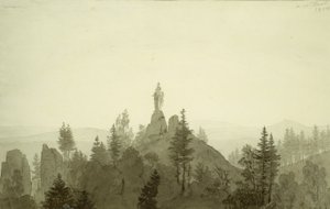 Statue af Madonnaen i bjergene af Caspar David Friedrich