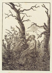Kvinden med edderkoppespindet af Caspar David Friedrich