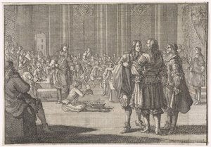 Det kejserlige segl fra England bliver knust i House of Lords, 1646 af Caspar Luyken (attributed to)