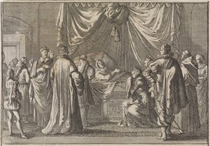 Maria de Medicis dødsleje, 1642 af Caspar Luyken (attributed to)