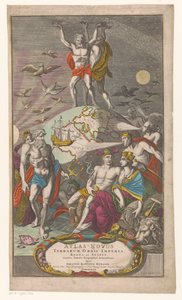 Atlas en Hercules bærer sternerhemel Titelside for: Johann Baptista Homan, Et nyt atlas over verdensrigerne, kongerigerne og staterne, der viser nøjagtige geografiske tabeller, 1710 af Caspar Luyken