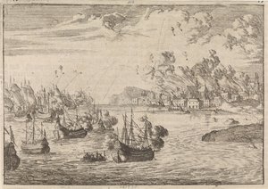 Bombardement af Dieppe, 1694 af Caspar Luyken