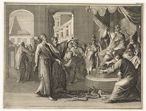 Moses’ stav, der er forvandlet til en slange, fortærer de egyptiske troldmænds stave