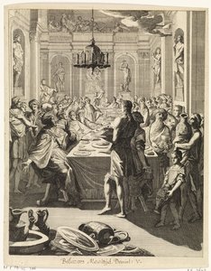 Belsazzars festmåltid af Caspar Luyken