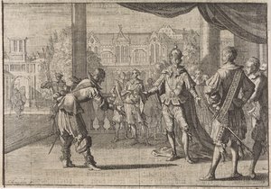 Kejser Ferdinand III lykønskes med fødslen af ​​sin søn Leopold, 1640 af Caspar Luyken
