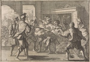 Miguel de Vasconcelos bliver opdaget i et skab og myrdet af rasende portugisere, 1640