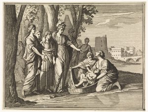 Moses findes af faraos datter af Caspar Luyken