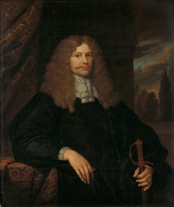 Portræt af Cornelis Backer (1633-81), rådmand, rådmand og oberst for Amsterdam-militsen af Caspar Netscher