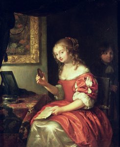 Ung kvinde med brev og medaljon, 1667