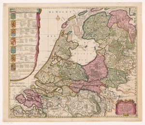 Kort over Republikken De Syv Forenede Holland Land caerte van 