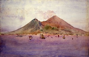 Mt. Vesuv fra Napoli-bugten, 1905.
