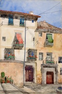 Gammelt hus i Segovia, Spanien, 1920.
