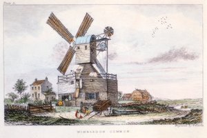Postmølle, Wimbledon Common, nær London, c1840 af Castle