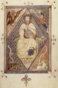 Kristus i majestæt (i herlighed) (miniature) af Catalan School