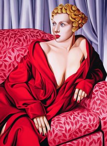 Rød kimono af Catherine Abel