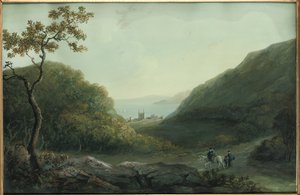 Penrhyn Castle, nær Bangor, Gwynedd, North Wales, før 1820 af Catherine Maria Bury